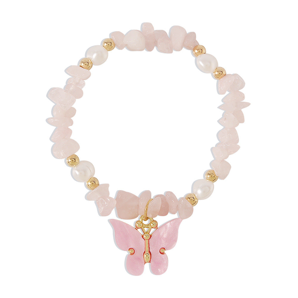 B1658 Jewelry Niche Stone Creative Butterfly Bracelet Fashion Design Simple Elastic Hand Jewelry