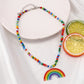 Ethnic color rice beads with acrylic pendant necklace bohemian fashion choker neck chain