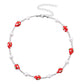 Jewelry Short Rice Bead Pearl Necklace Stained Glass Strawberry Shape Women's Necklace