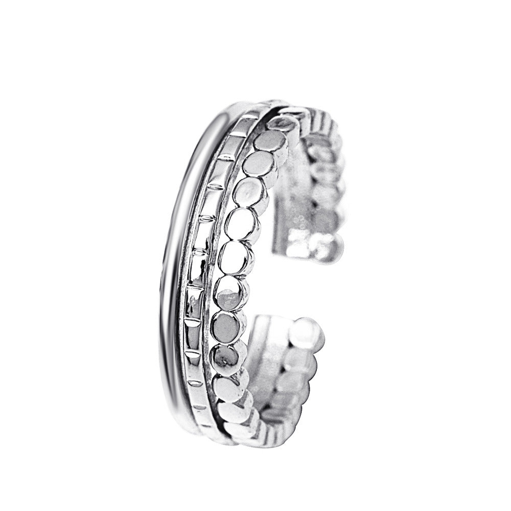 Ins cold zircon opening love ring super fairy fashion star letter hollow index finger ring net red