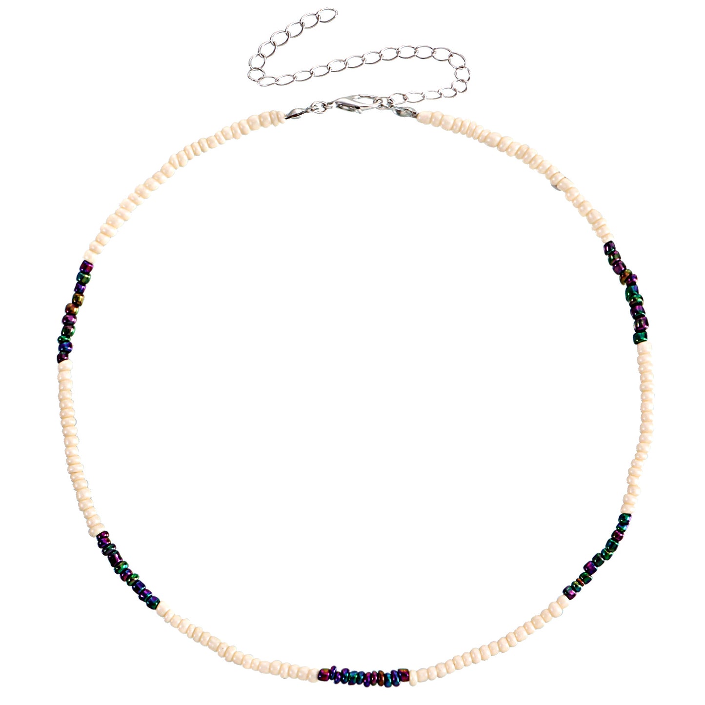 Jewelry fashion hand-threaded short rice bead necklace female bohemian colorful necklace necklace