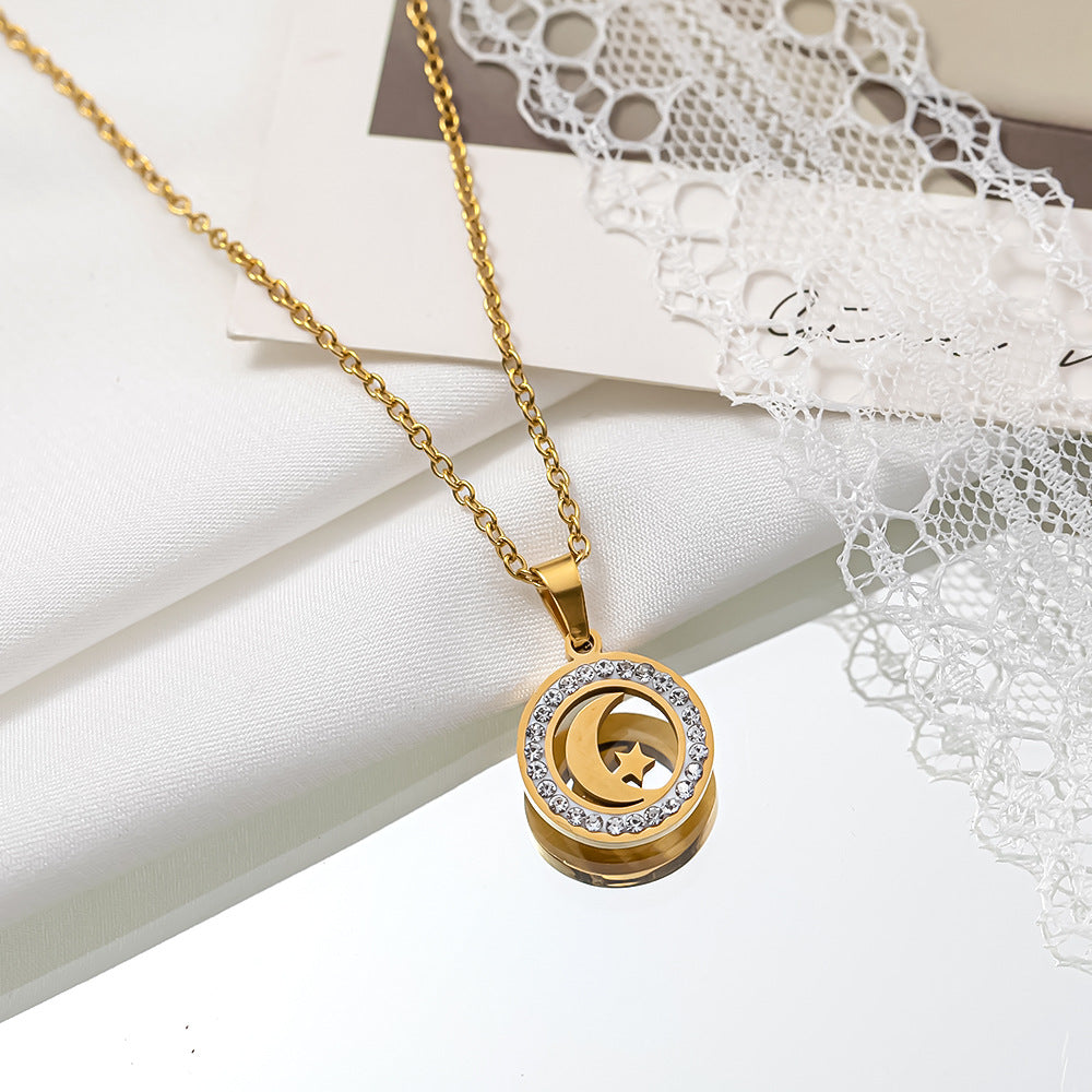 Kuaishou live broadcast fashion inlaid zircon four-leaf clover necklace femininity girls high sense creative simplicity
