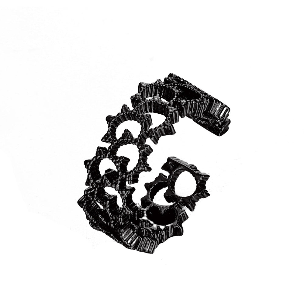 Creative woven mesh metal sun ring ins hip-hop cold street trend hollow ring female