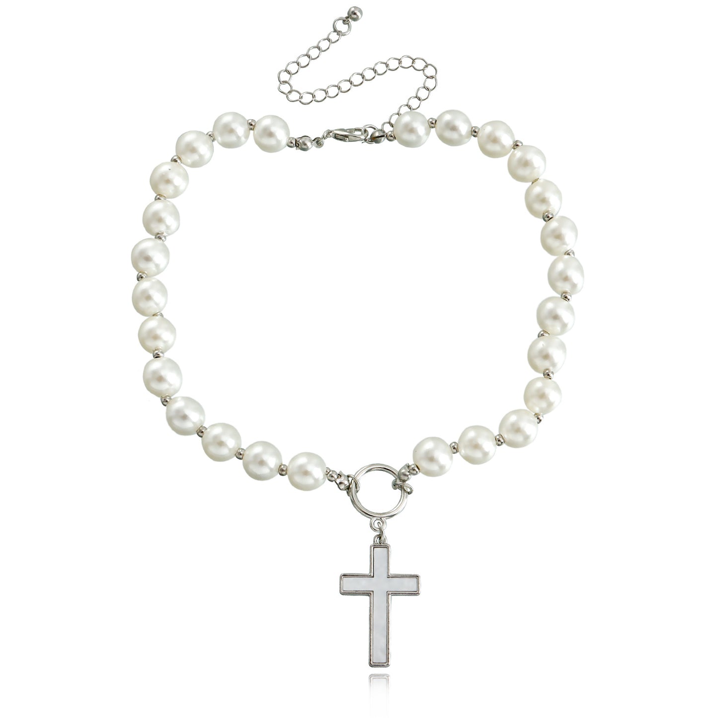 Jewelry punk clavicle chain niche design mother-of-pearl necklace female trend alloy sweater chain necklace