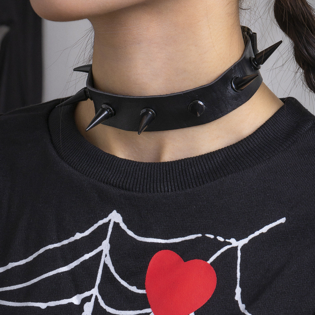 Dark cos gothic metal spike necklace personality sweet cool rivets three-dimensional choker collar necklace
