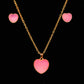 Explosive Fashion Earrings Necklace Set Jewelry Female Candy Gradient Pendant Sweet Earrings Jewelry