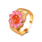 Ins fashion simple love flower ring personality cute metal geometric fun index finger ring