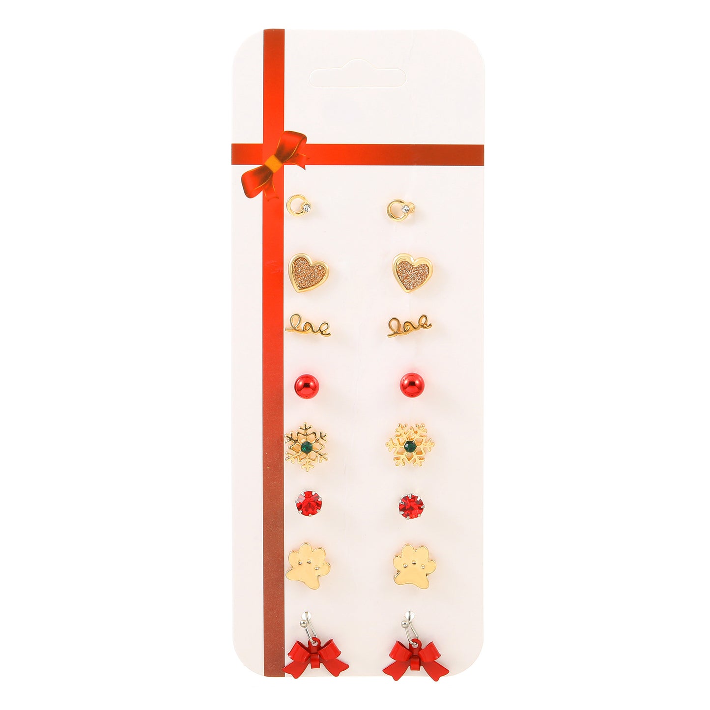 Christmas earring combination set fashion cartoon elk cane Christmas tree earrings card earrings