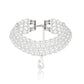 Multilayer Imitation Pearl Opposite Sex Pendant Necklace Geometric Beaded Choker Jewelry