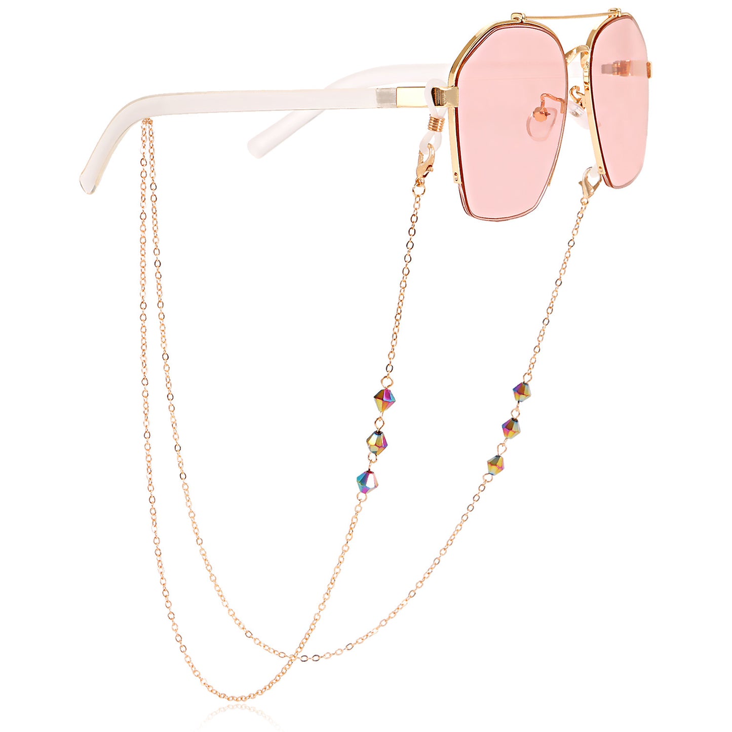 Glasses chain mask hanging chain simple crystal glasses hanging chain fashionable sunglasses hanging chain