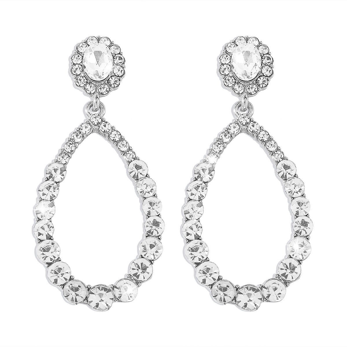 E1678 French light luxury retro simple pearl earrings rhinestone temperament personality niche design earrings