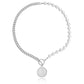 Niche design high-end splicing chain imitation mother-of-pearl pendant necklace female cold OT buckle pearl necklace