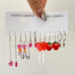 ins resin love earrings set fashion acrylic strawberry butterfly paper clip earrings set of 6