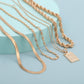 Jewelry Simple Twist Chain Geometric Necklace Personality Snake Bone Chain Queen Portrait Pendant Necklace