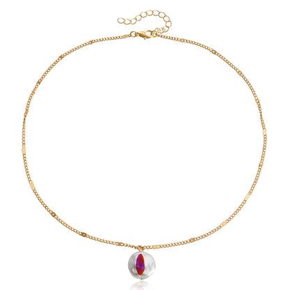 Jewelry ins imitation mother-of-pearl pendant necklace sweater chain indifferent niche design necklace
