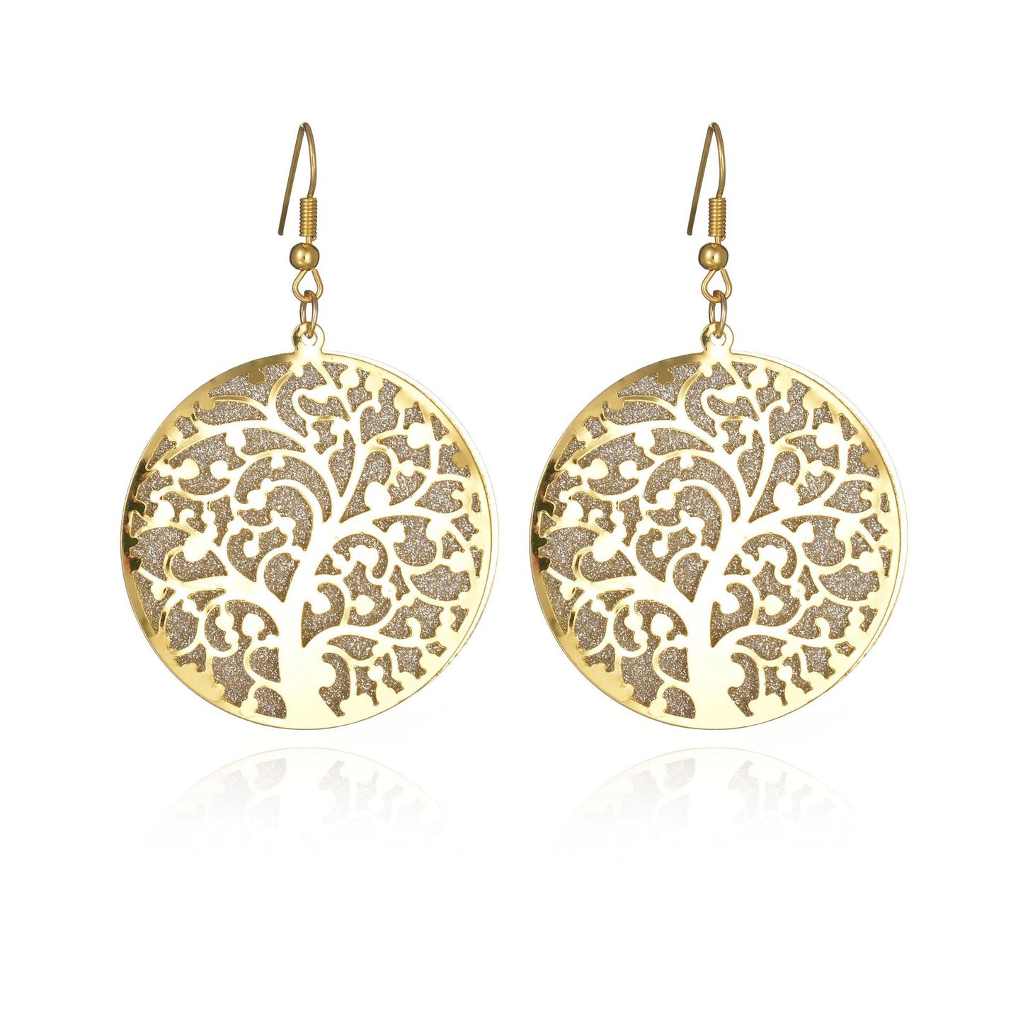 Year Fashion Popular Elements Hollow Tree Frosted Earrings Ladies Earrings