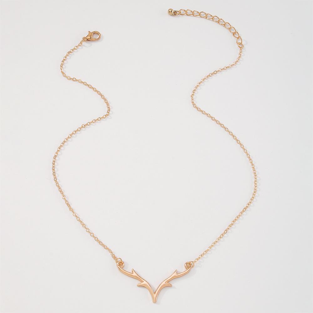 N948 single-layer thin chain necklace simple fashion antler neck niche lady literary necklace female