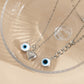Jewelry simple eye heart-shaped pendant tassel double layer necklace versatile thin chain geometric necklace