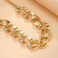 Jewelry Hip Hop Trend Geometric Metal Buckle Clavicle Necklace Punk Aluminum Chain Clavicle Necklace