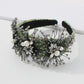 F3687 Hair accessories court catwalk fashion headband braided cloth flower inlaid diamond headband