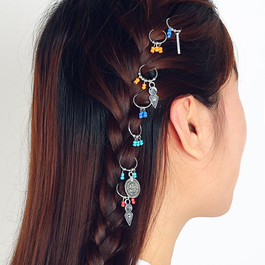 Jewelry personality braid trend headdress leaf coins DIY pendant hair accessories hairpin