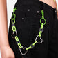 Retro Hip Hop Fashion Heart Acrylic Chain Versatile Ring Keychain Pants Chain