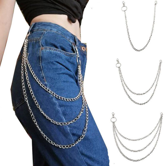 Jewelry personality retro men and women body chain rock night multi-layer waist chain jeans chain