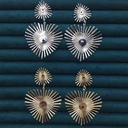 Summer Love Fried Hair Stud Earrings Exaggerated Cool Earrings