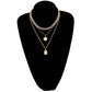 Jewelry Fashion Geometric Square Glass Pendant Necklace Female Exaggerated Aluminum Chain Disc Multilayer Necklace