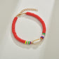 Accessories Beach Bohemia Color Soft Pottery Bracelet Female Bracelet Elastic Rope Shell Anklet