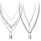 Cross-section personality retro multi-piece chain necklace simple lock sweater chain necklace female