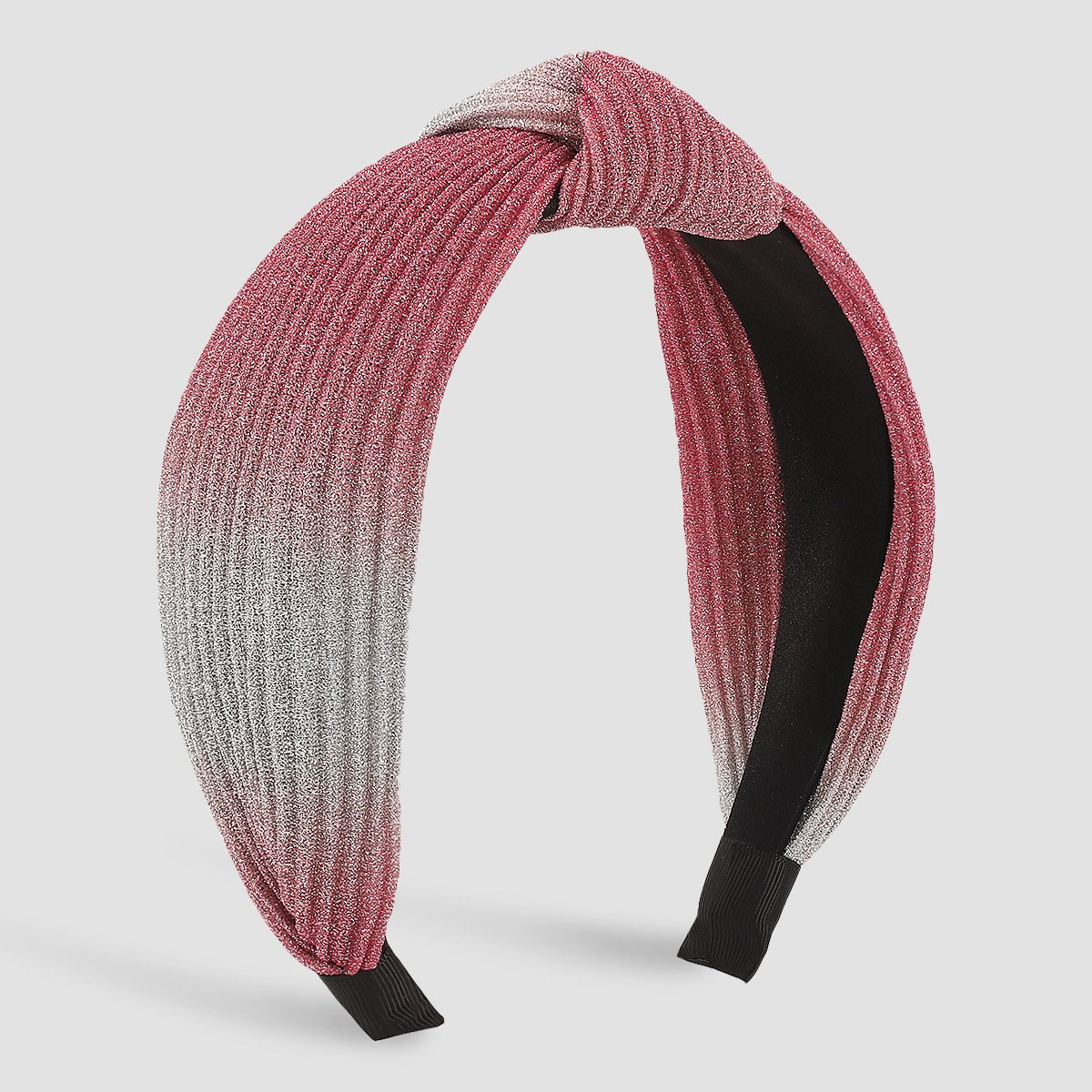 F5162 French light luxury creative tie-dye color contrast personality headband fabric knotted bright silk vertical pattern fashion headband female