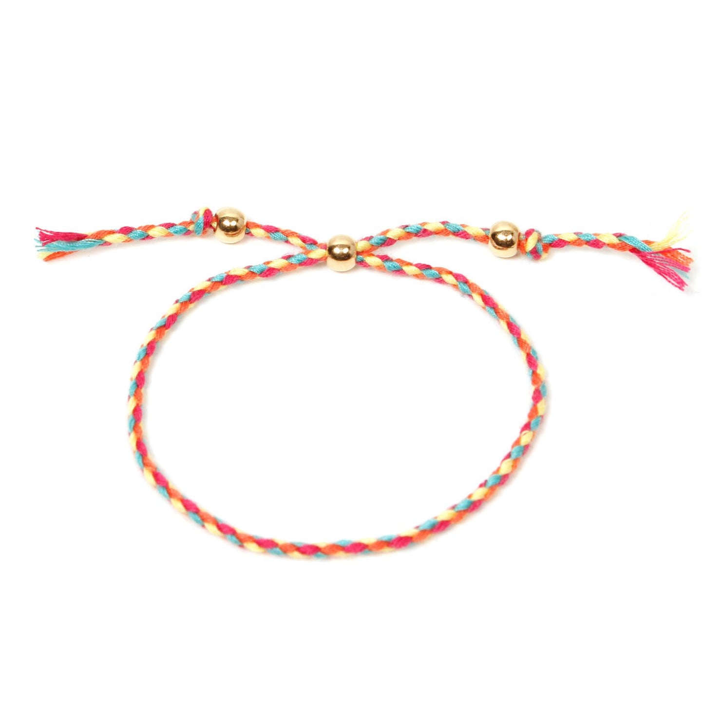 Jewelry Gold Bead Bracelet Women's Fashion Handwoven Color Thread Jewelry