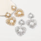 E114 Internet celebrity classic elegant pearl earrings women's metal heart-shaped temperament trendy simple earrings