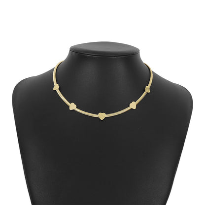 1168 Minority Net Red Necklace Snake Bone Chain Heart Cold Necklace Simple Sweet and Spicy Metal Necklace Female