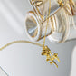 INS fashion furnace vacuum-plated 18K gold titanium steel three-dimensional rose necklace female Mother's Day gift