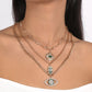 N1746 Multilayer Exaggerated Necklace Devil's Eye Micro-inlaid Rhinestone Resin Personality Creative Necklace