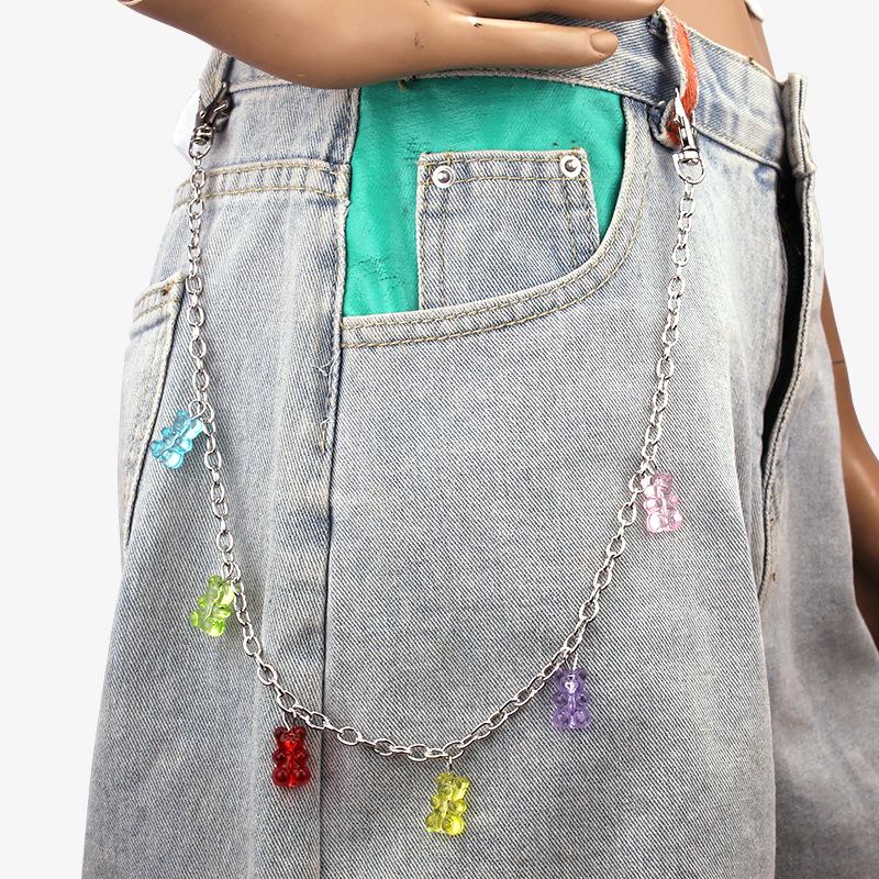 Jewelry ins sweet girly temperament acrylic pendant waist chain female fashion trend pants chain