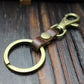 Top layer cowhide key chain key ring dog buckle 4 colors genuine leather bag pendant accessories ancient bronze color