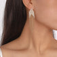 E159 Personalized micro-inlaid fashion earrings chain tassels exaggerated long fashion earrings earrings
