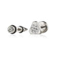 Punk personality fashion street temperament stainless steel triangle full diamond rivets asymmetric earrings men