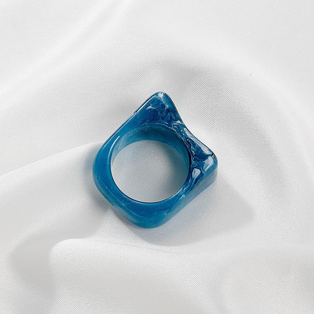 Summer square acrylic ring ins with the same transparent resin ring fashion geometric jewelry female