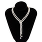 Jewelry Retro Trend Pearl Tassel Necklace Female Personality Simple Diamond Water Drop Gemstone Necklace