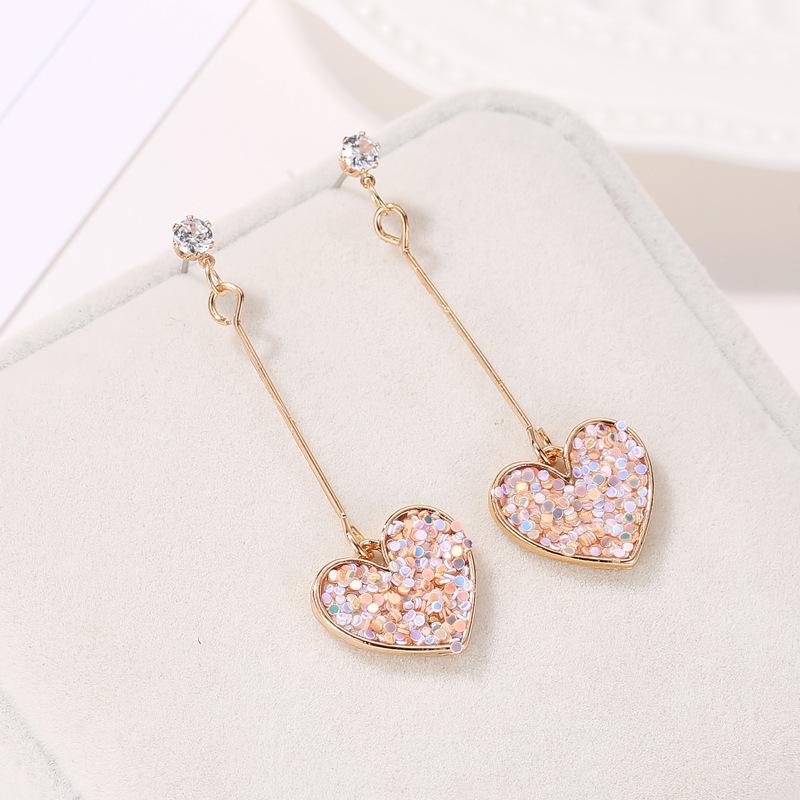 Small Fresh Love Tassel Earrings Sweet Internet Celebrity Colorful Earrings Fashion Versatile Popular Jewelry