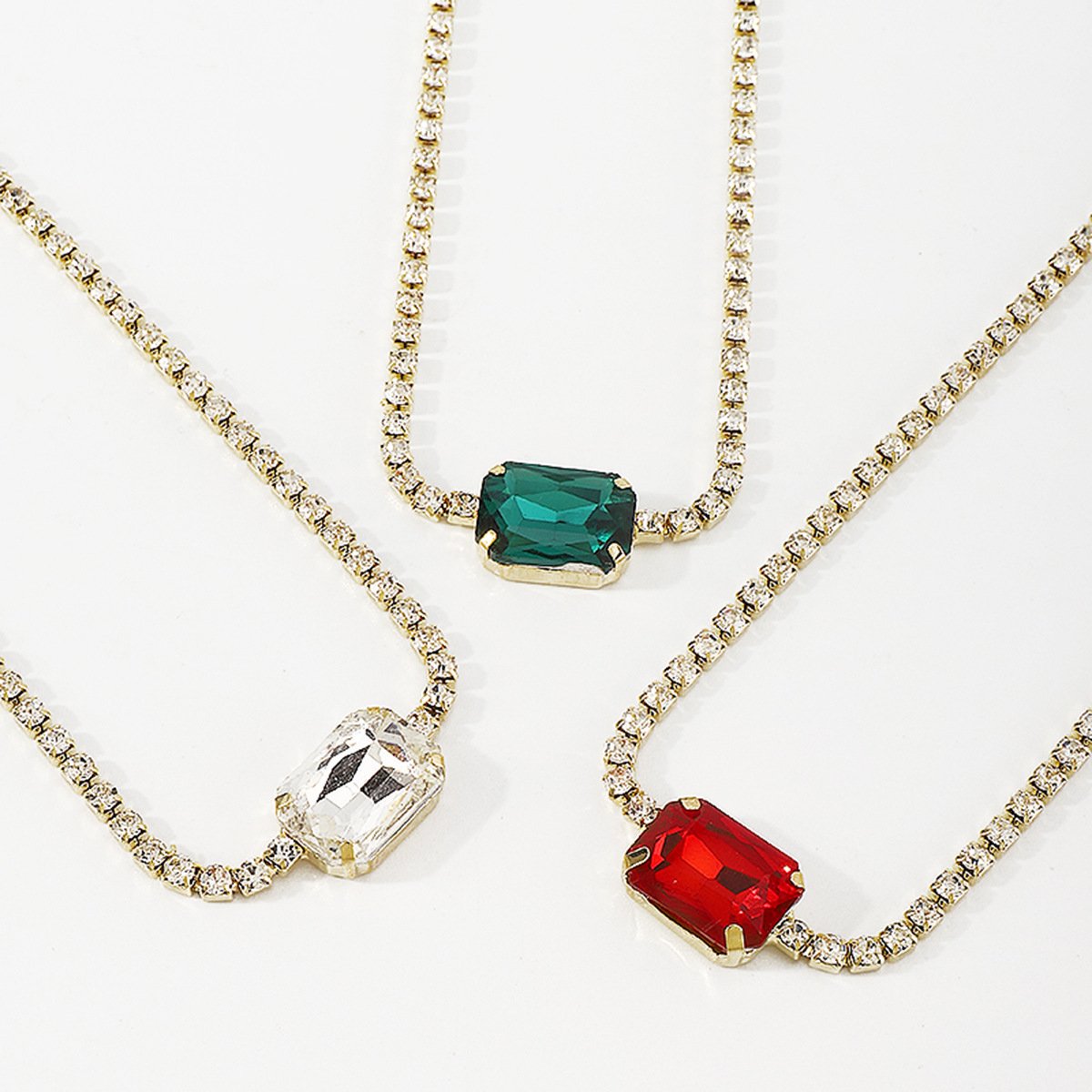 N1465 Temperament Light Luxury Short Clavicle Necklace Hong Kong Elegant Niche Diamond Inlaid Net Red Personality Necklace