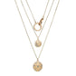 Fashion Alloy Rhinestone Star Moon Pendant Necklace Vintage Multilayer Necklace Accessories