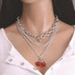 Resin cherry multi-layered necklace ball pendant decoration niche design sense fruit fashion clavicle chain female