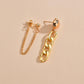 Exaggerated Metal Chain Earrings Retro Fashion Asymmetrical Earrings Women Jewelry Accessories
