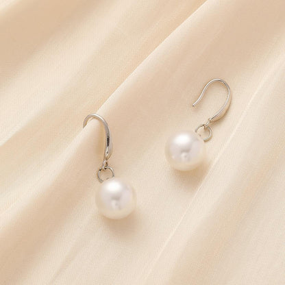 Taobao hot style simple silver-plated pearl earhook earrings 1mm pearls