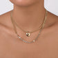 N118 Multi-Layered Wearing Love Rhinestone Necklace Stitching Geometric Shining Small Fashion Necklace